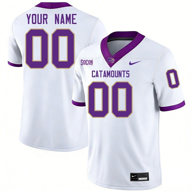 Custom Western Carolina Catamounts Name And Number Football Jerseys-White